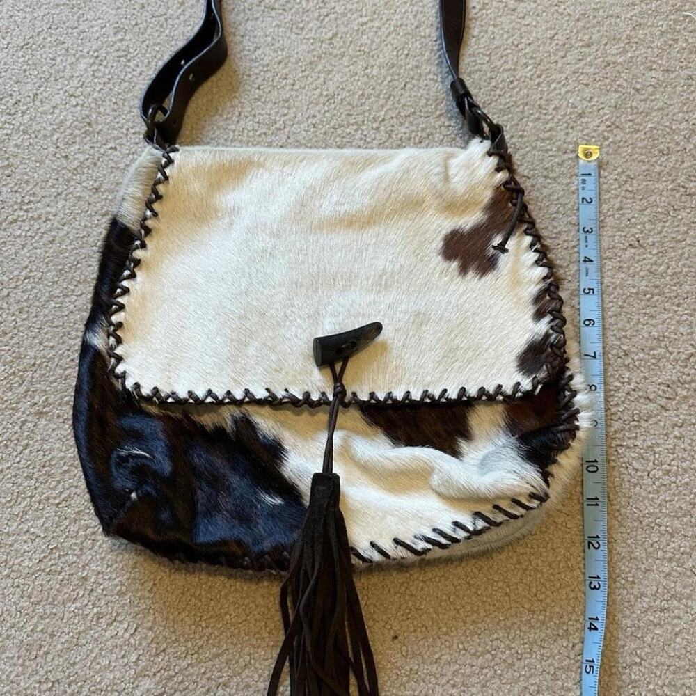 Russell & Bromley Designer Cowhide Leather Satchel Crossbody Cowboy Western Bag - Picture 3 of 8